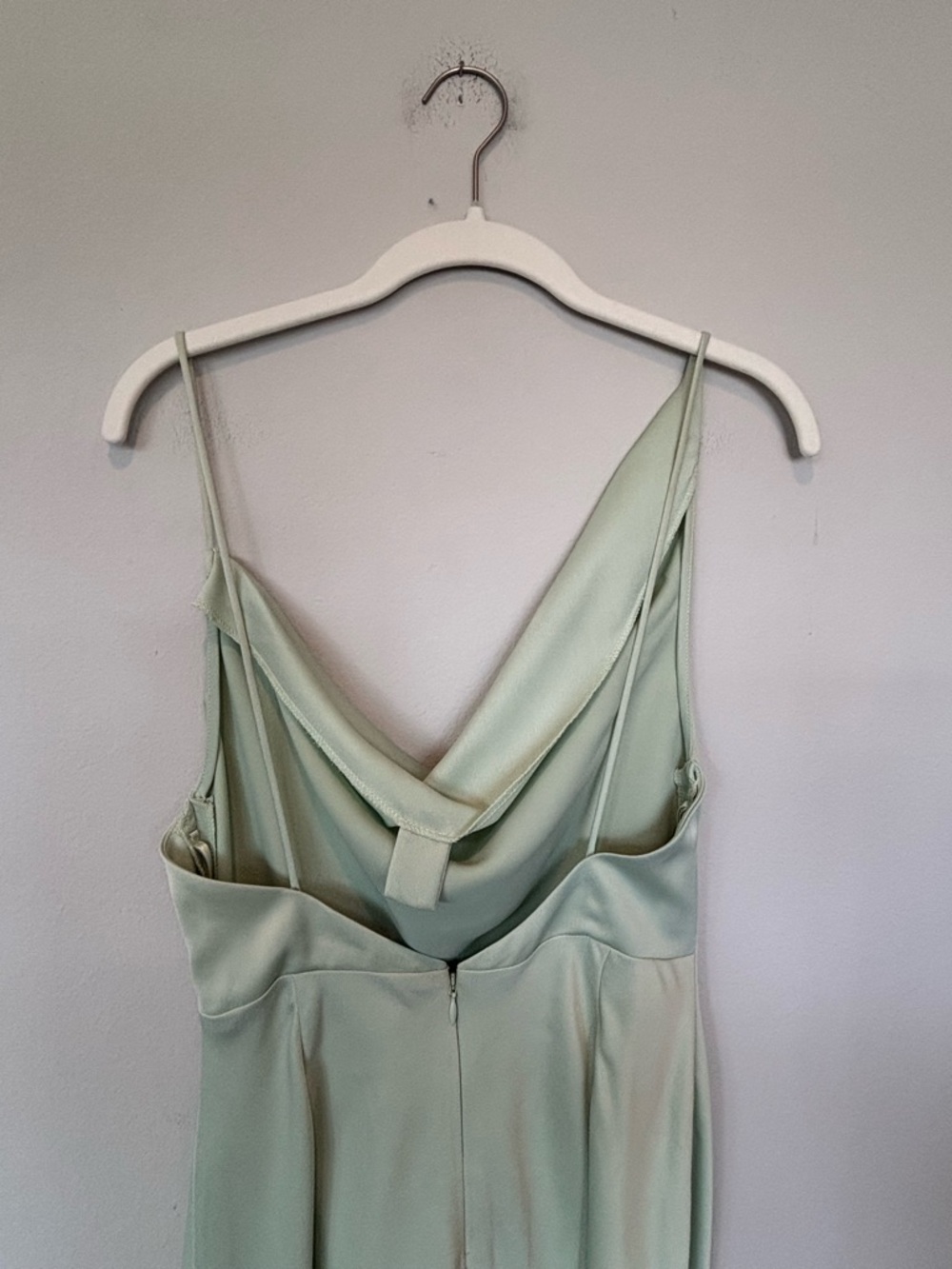BHLDN Pale Mint Satin Cowl Slip Maxi Dress - Picture 3 of 6